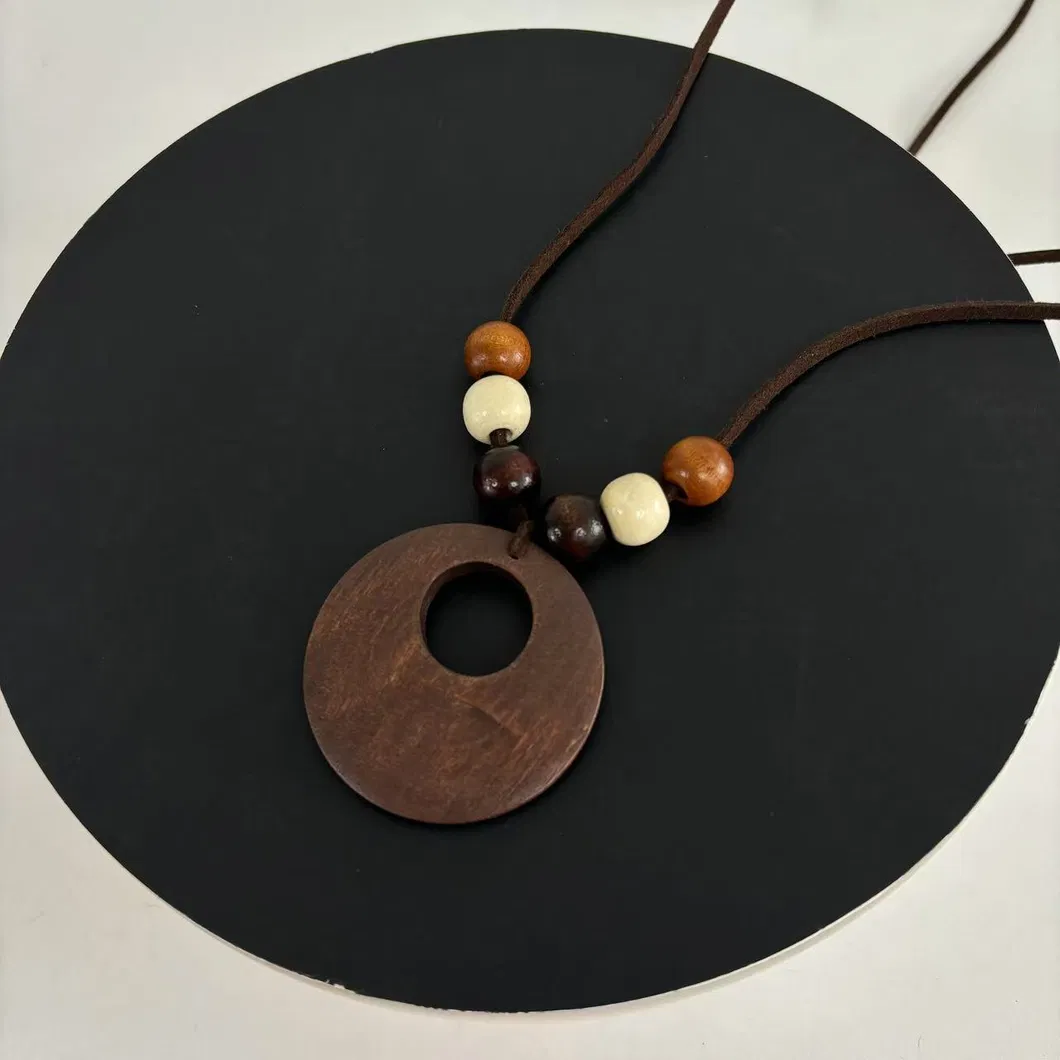 Wooden Chain Women's Retro Art Long Sweater Necklace