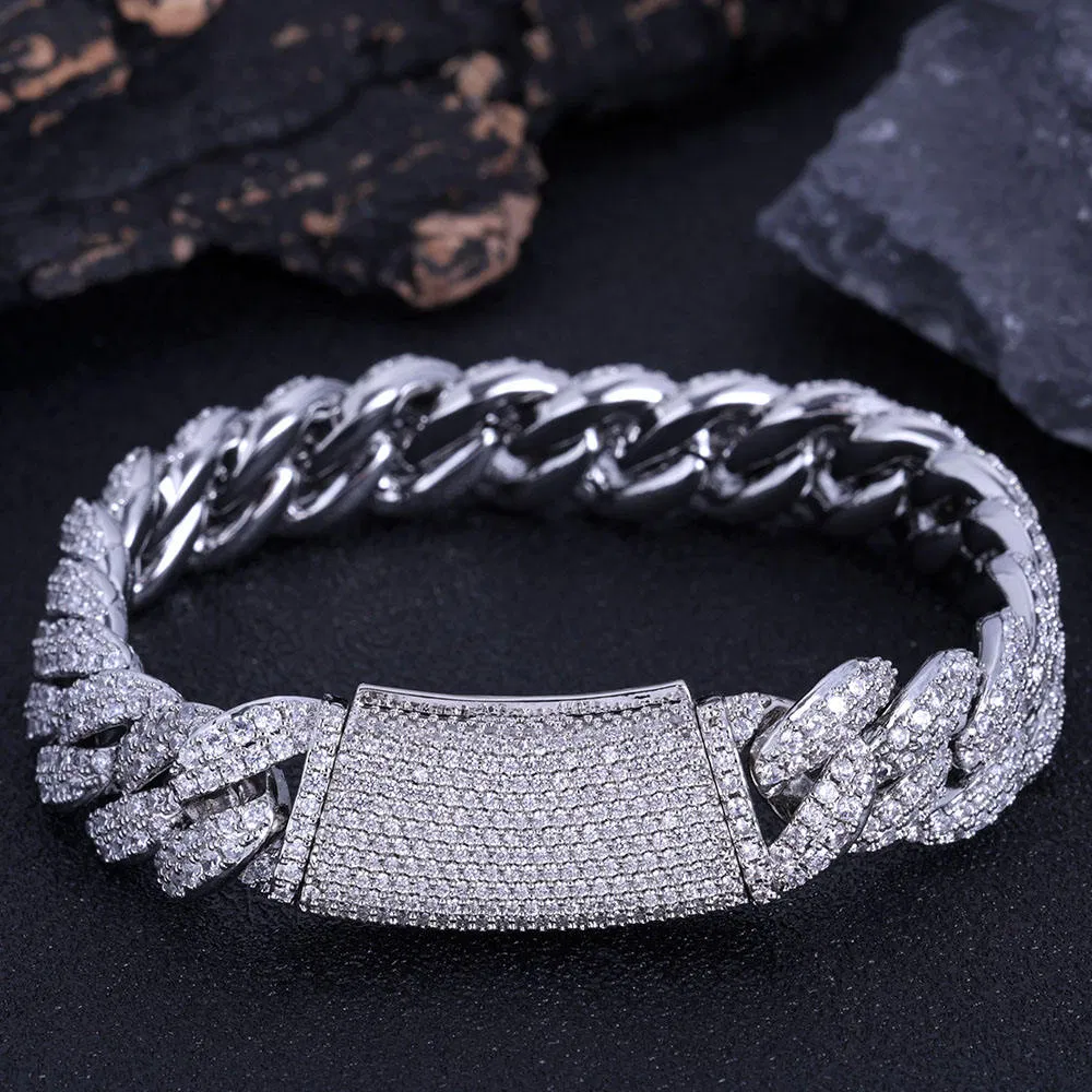 Hip Hop Luxury 13mm Double Row Diamond Cuban Chain Necklace Micro Pave Bling Iced out Zircon Cuban Link Chain Jewelry for Men