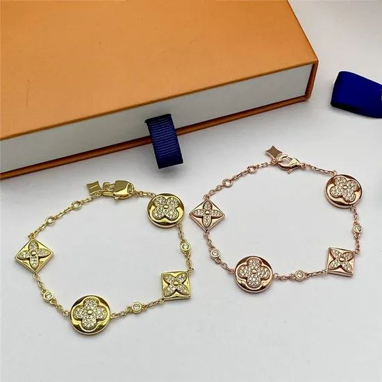 14K Solid Gold Plated Classic Design 4 Leaf Clover 925 Silver Jewelry Bracelet - Jewelry and Luxury Price