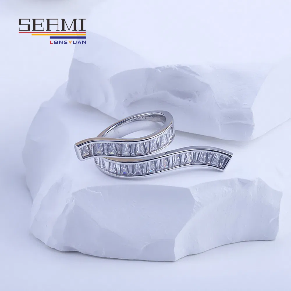 Sterling Silver 925 Luxury CZ Zircon Engagement Wedding 18K Gold Plated Rings Jewelry for Women