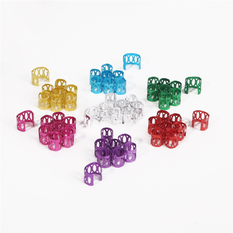 Wholesale Dreadlock Beads Adjustable Cuffs Clips Gold Silver Red Blue Micro Ring