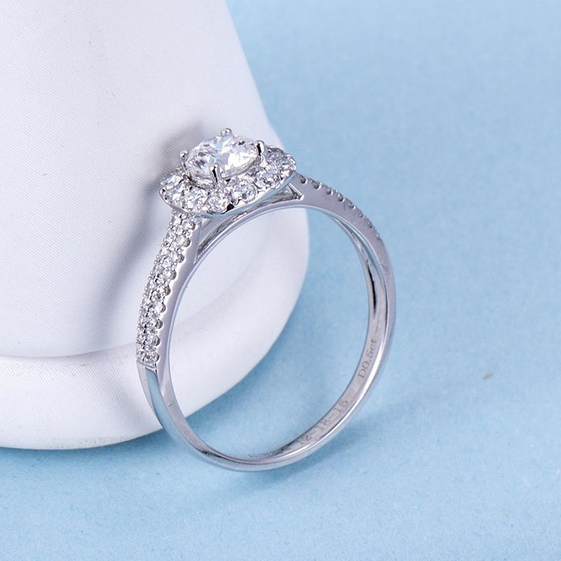 Messi Jewelry 14K Gold Wedding Engagement Lab Diamond Ring for Women