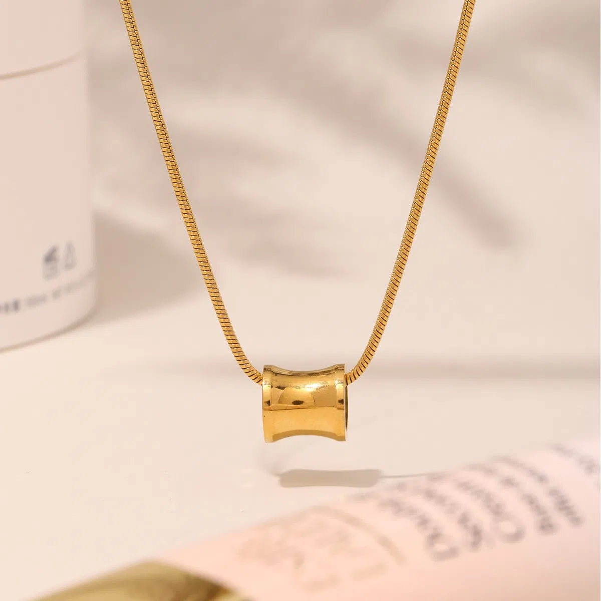 Simple Light Luxury Sense Small Waist Necklace Niche C Ins Titanium Steel Earrings Collar Chain Jewelry