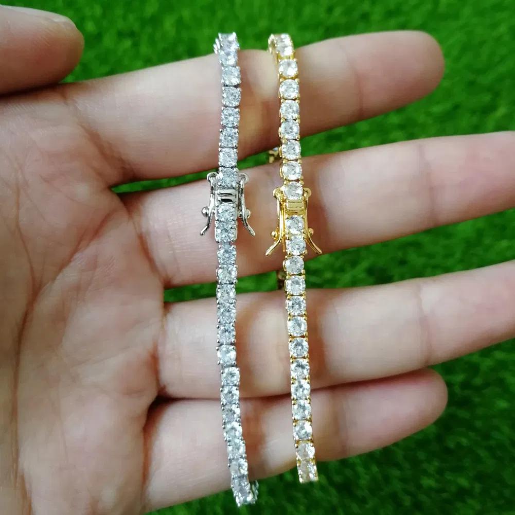 Hip Hop Custom Diamond 925 Silver Moissanite Tennis Bracelet
