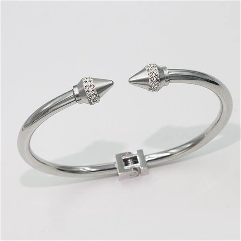 Stainless Steel Latest Design Gold Jewelry Bangles Designs Adjustable Bangle Nail Cuff Bangle