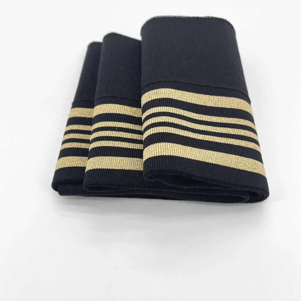 Polyester and Gold Line Knit Cuff Hem Rib Clothing Accessories