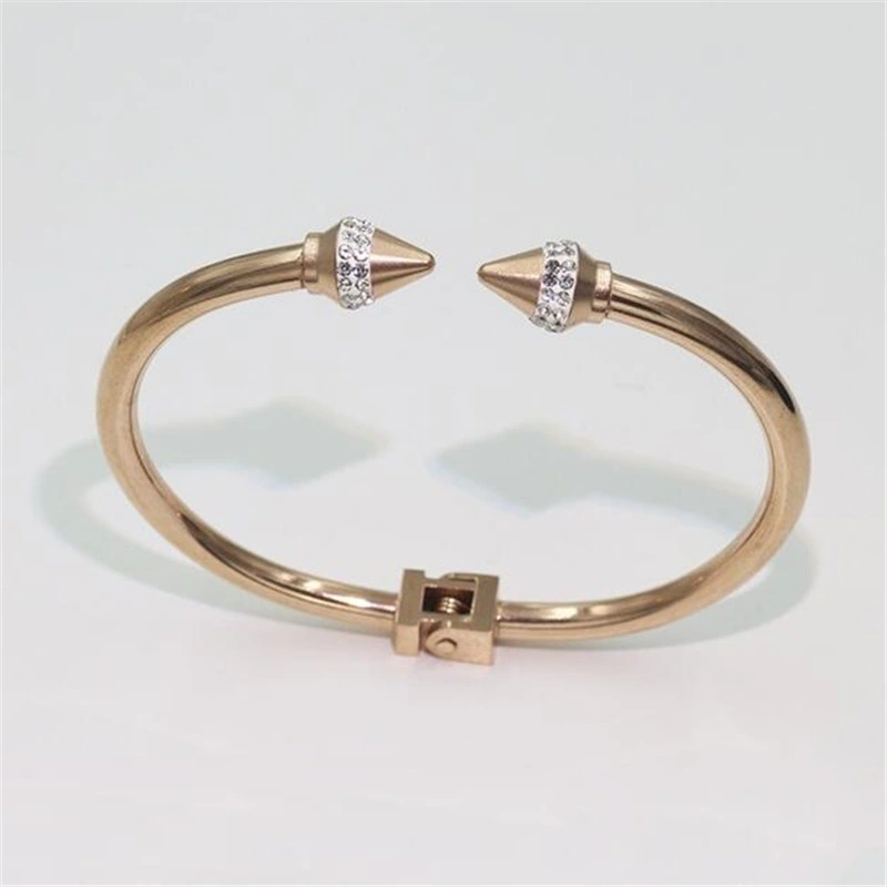 Stainless Steel Latest Design Gold Jewelry Bangles Designs Adjustable Bangle Nail Cuff Bangle