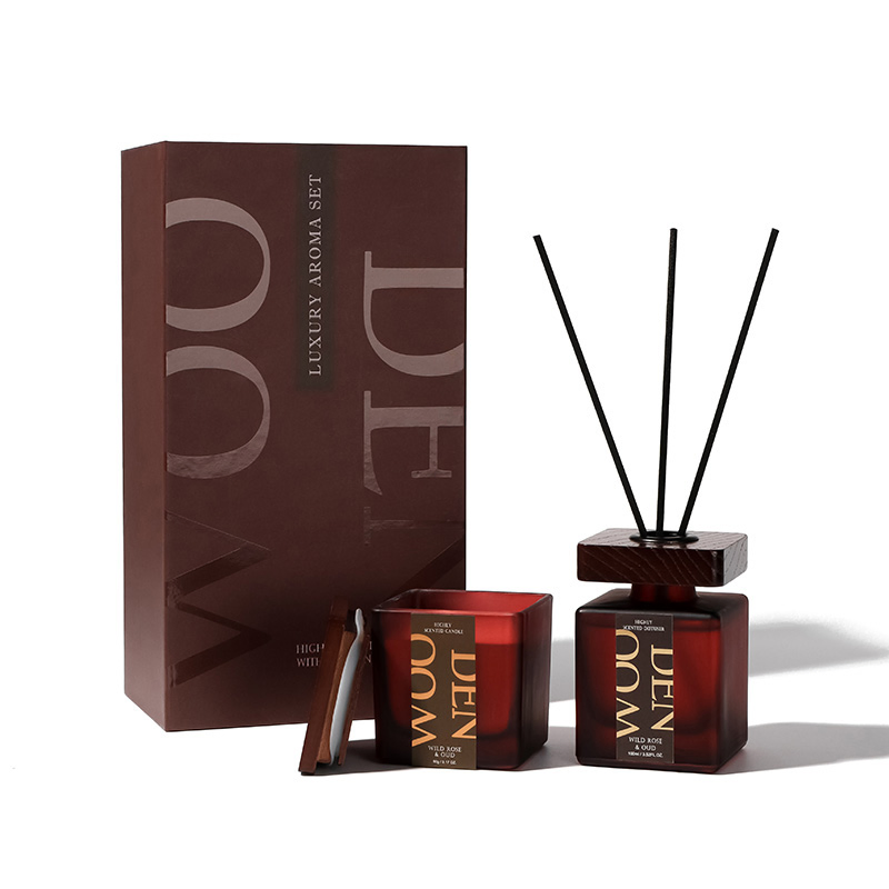 Luxury Aromatherapy Diffuser and Square Candle Gift Set Collection