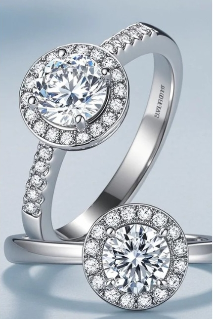 2026 Fancy Halo CVD Lab Grown Diamond 925 Silver Jewelry for Woman Fashion Customized 18K Gold 14K Gold 9K Gold 10K Gold Fine Gold Solid Jewellery