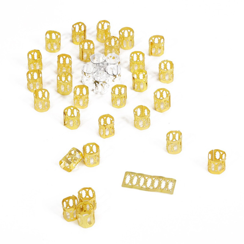 Wholesale Dreadlock Beads Adjustable Cuffs Clips Gold Silver Red Blue Micro Ring