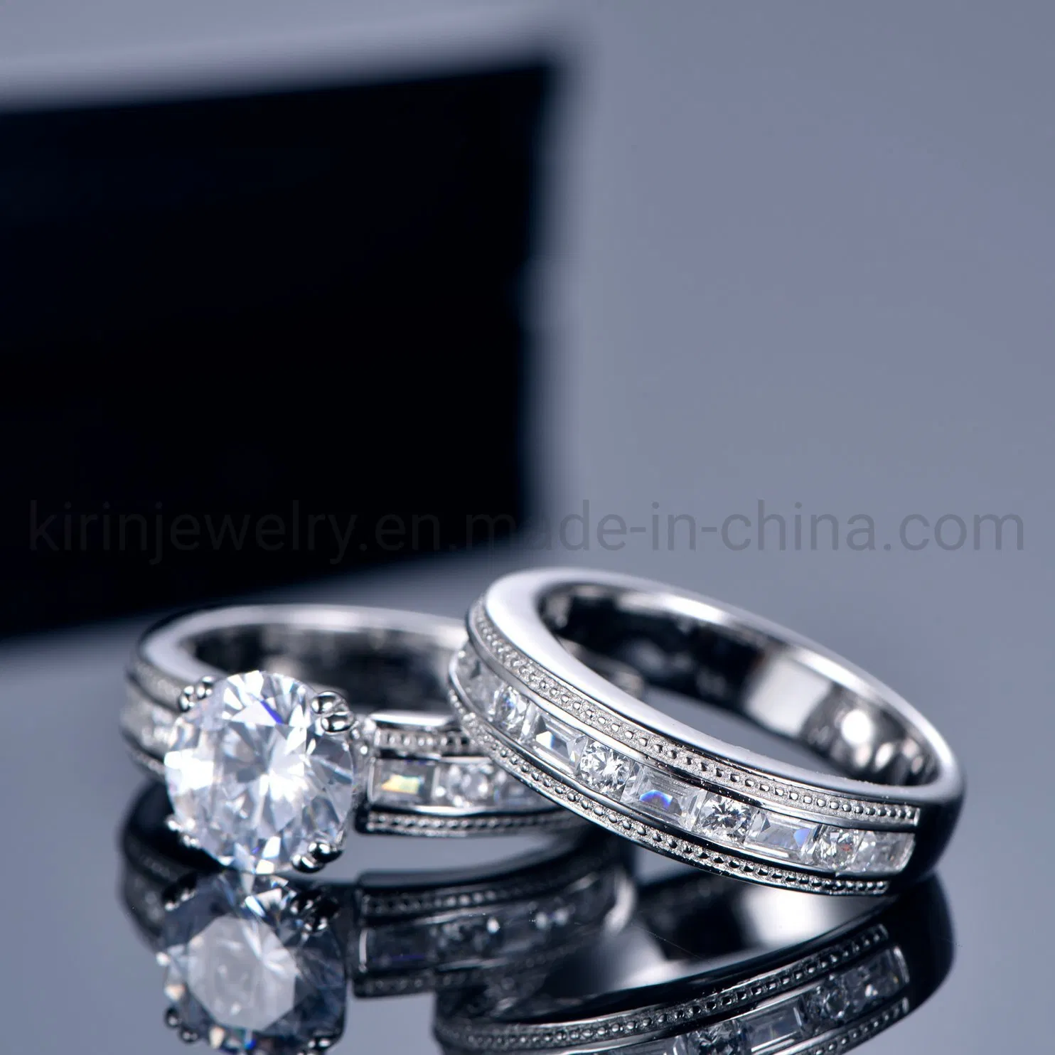 Anillo De Bodas Engagement Diamond Ring White Gold Band Gold Wedding Rings Diamond Band Couple Ring for Women 14K White Gold Wedding Band