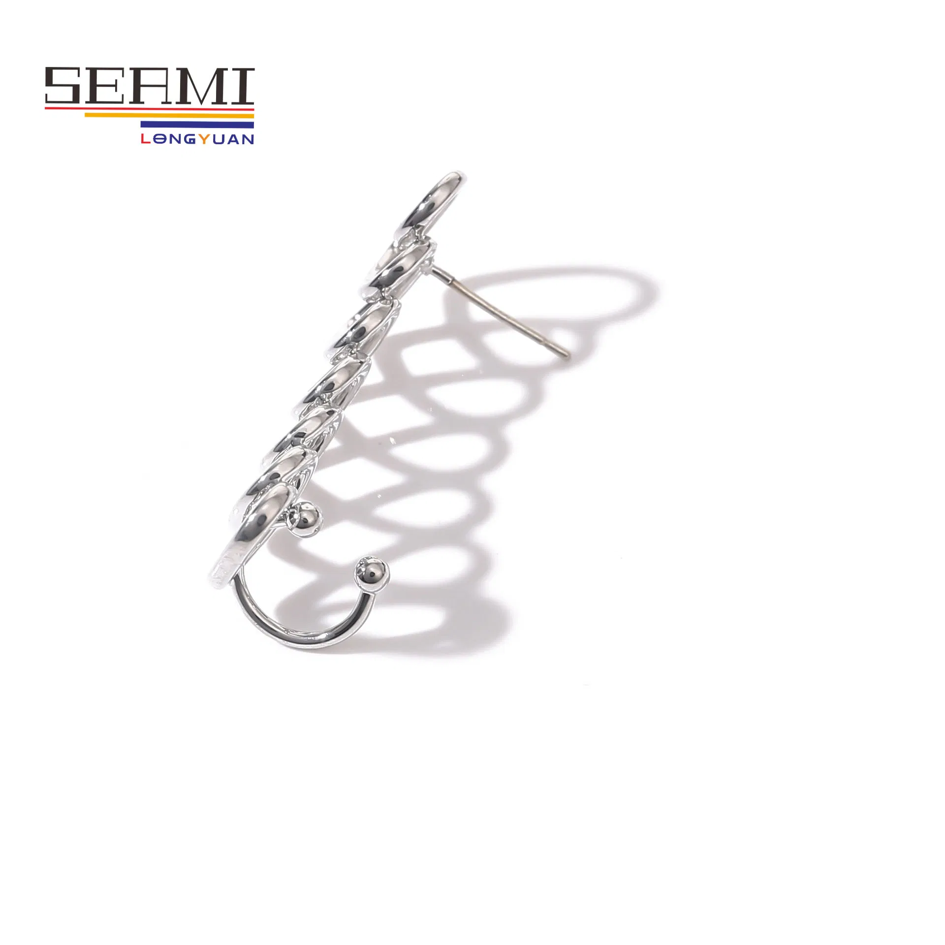 Single Hollow Heart Stud Ear Cuff