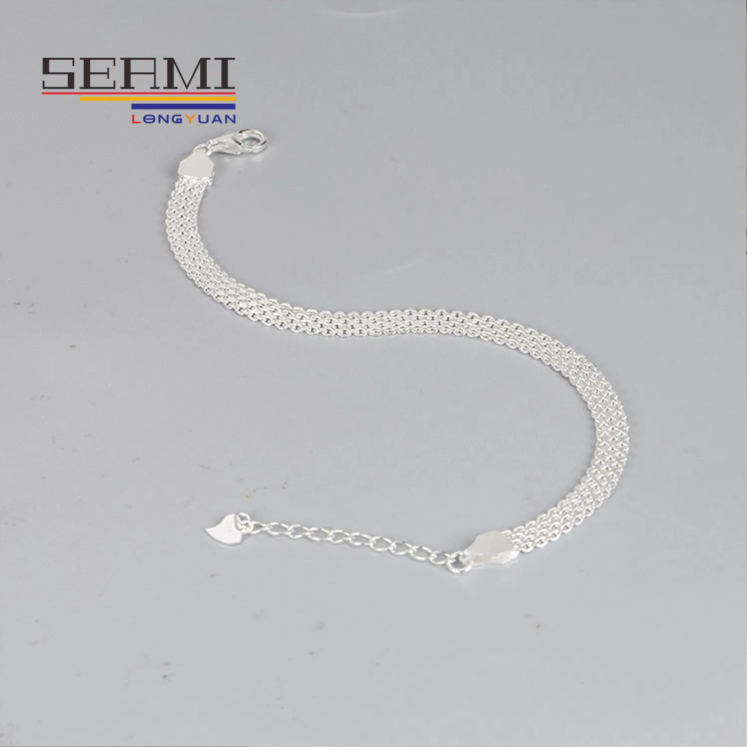 Chunky Sterling Silver Tennis Chain Woven Bangle Bracelet for Women
