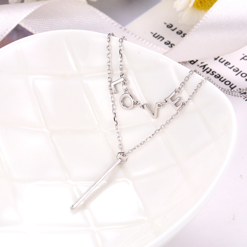 925 Sterling Silver Love Letter Layered Necklace