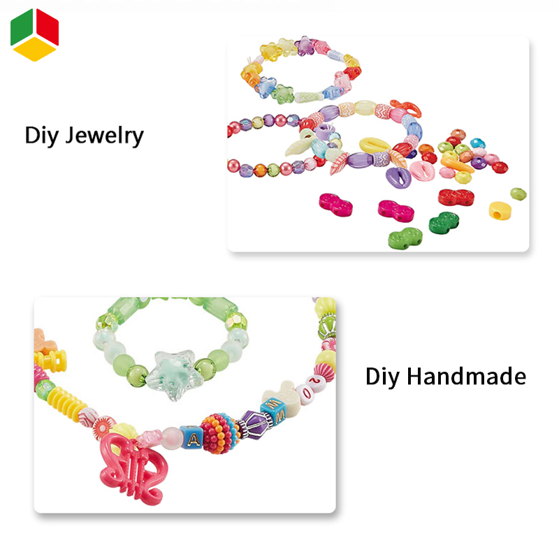 QS Kids Variety Color Educational Pretty Girls Colorful DIY Art Handmade Bracelets Necklaces Making Kit Set Jewelry Craft String Beads Jewelry Toys for Girls