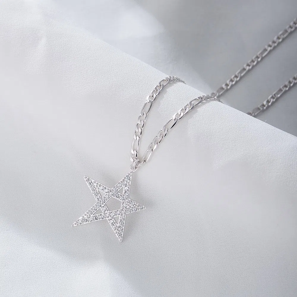 Custom Fashion Jewelry Psj Brass 18K Gold Plated Zircon Astrology Star Choker Necklace for Women