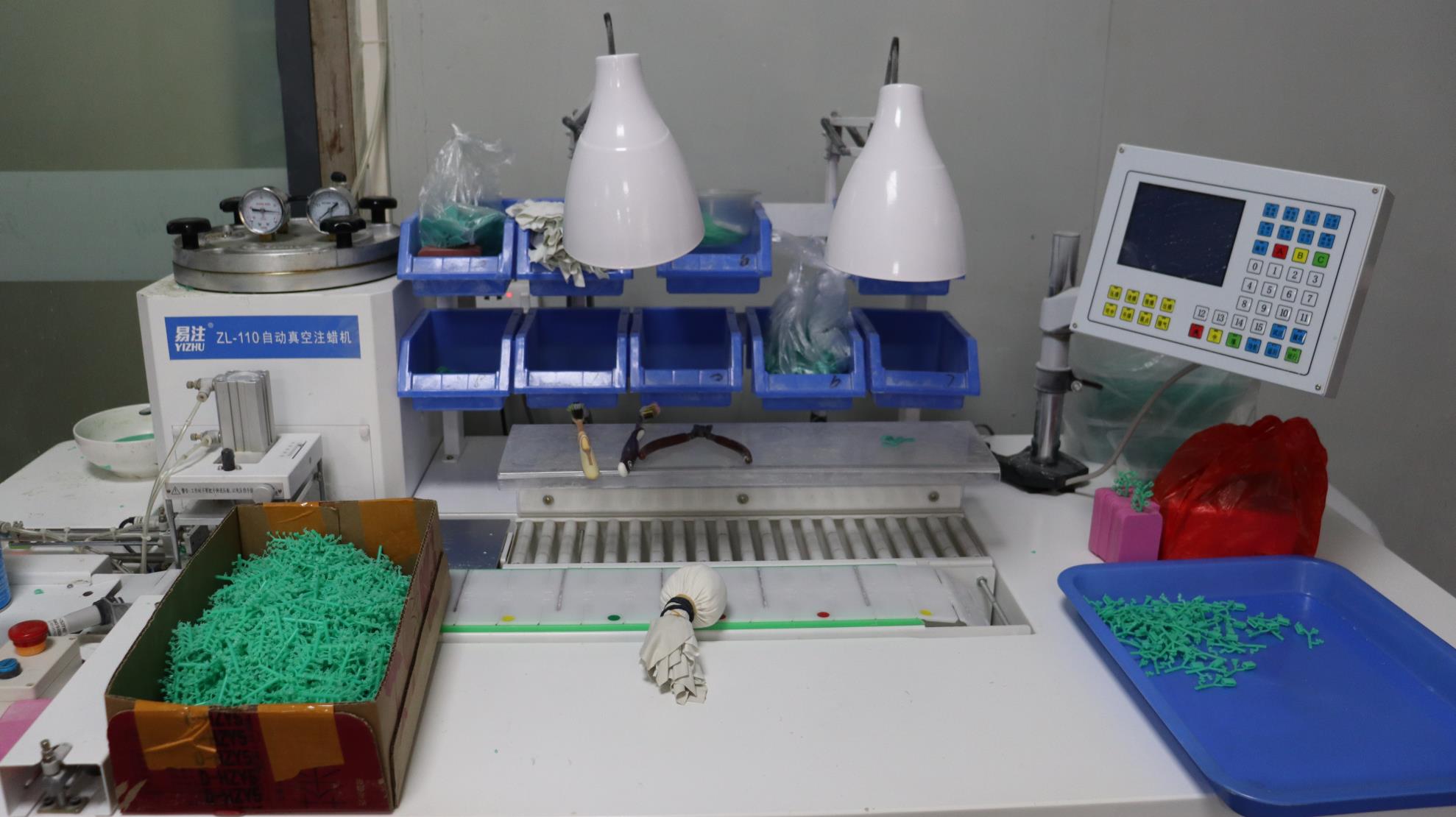 Automatic wax injection machine — high-precision automated wax casting equipment at Locke Jewelry