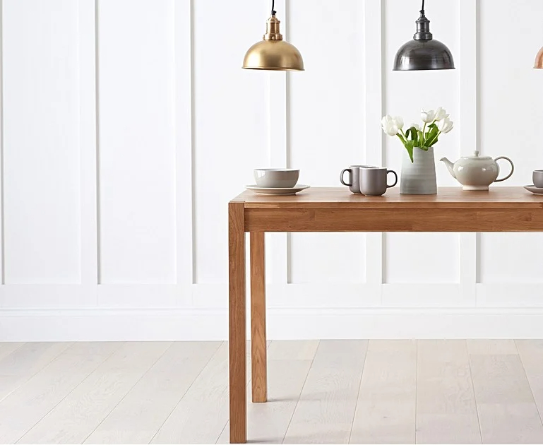 Chinese Wholesale Customized Natural Oak 150cm Rectangle Extending Table Wooden Home Dining Room Restaurant Modern Extension Ding Table