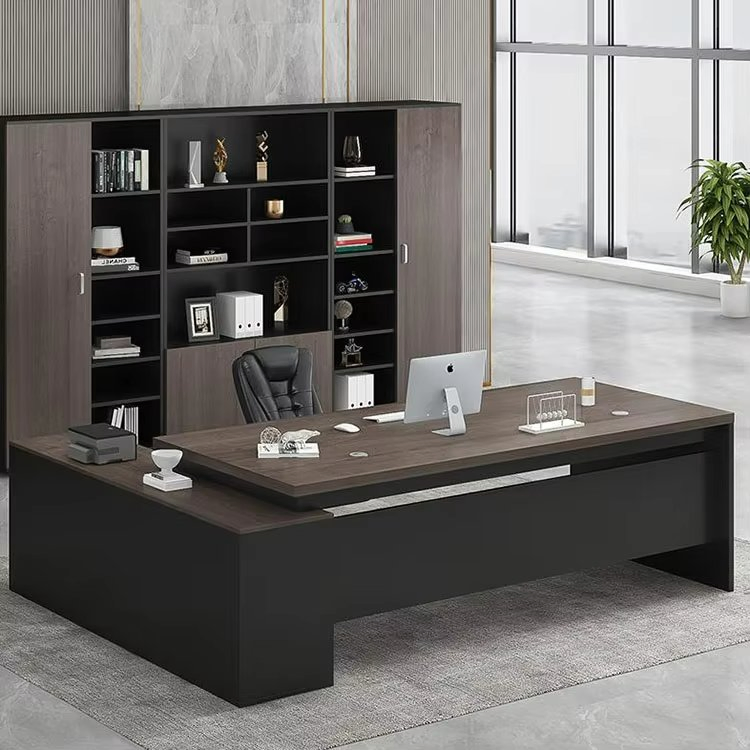 Office Chinese Furniture Luxury CEO Table Boss Manager Executive L Shaped Office Desk