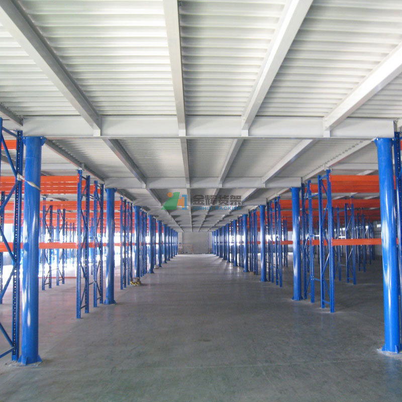 Chinese Racking Systems Galvanized Steel Plate Storage Rack Industrial Shelving Mezzanine Platform Shelf for Material Handling