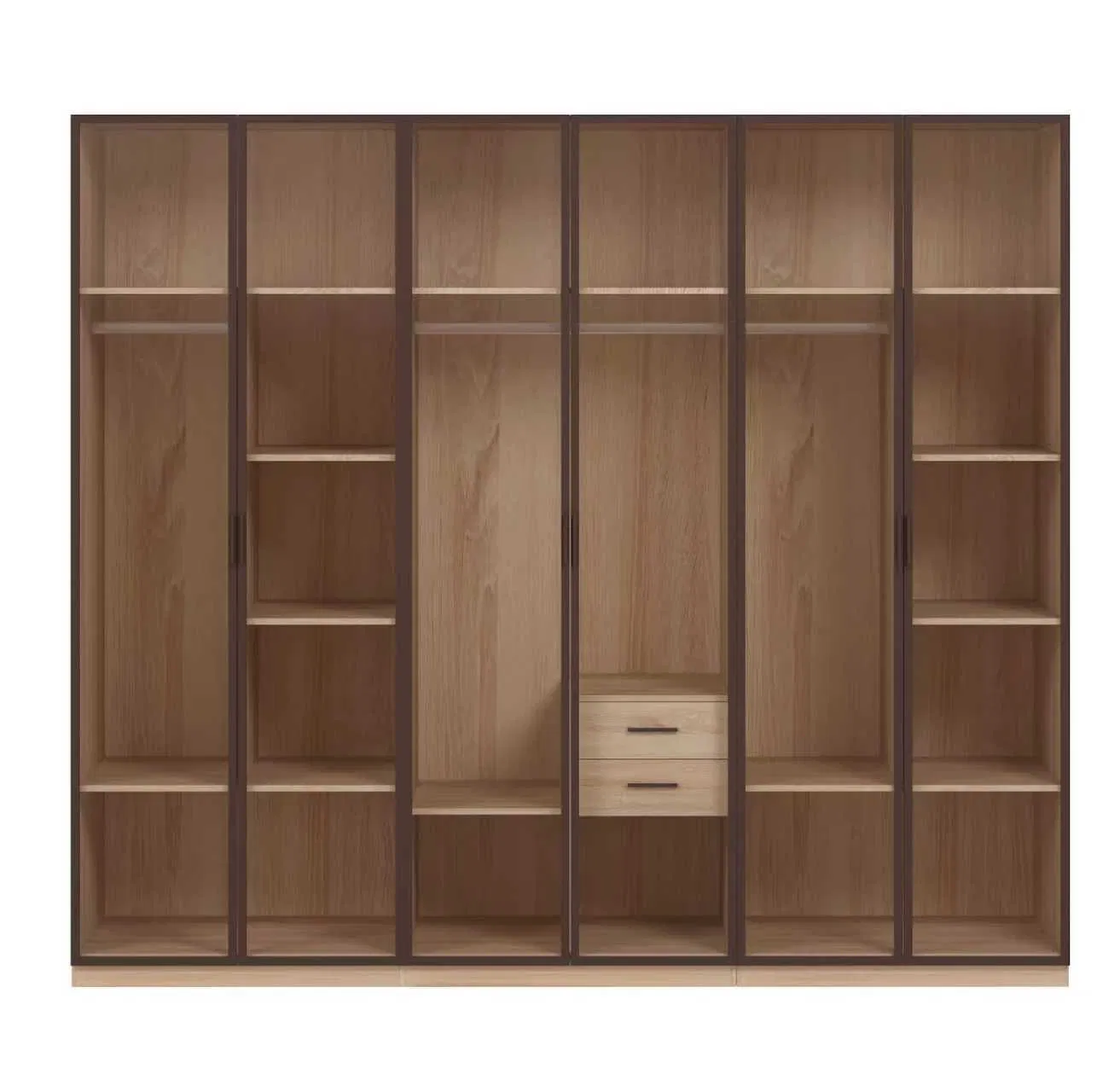 Foshan Modern Chinese Melamine Wooden Home Bedroom Furniture Open Door Cabinet Wardrobe