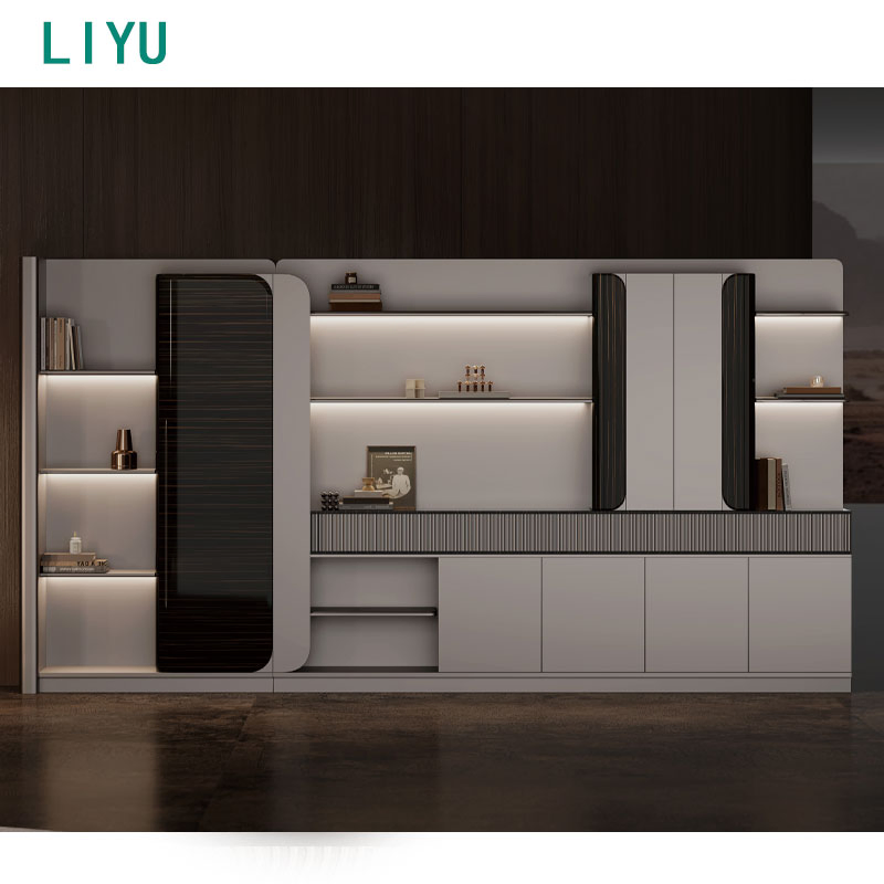 Liyu Chinese Manufacturer Office Furniture Wooden Desk Melamine Faced Chipboard Luxury Wooden Executive Desks