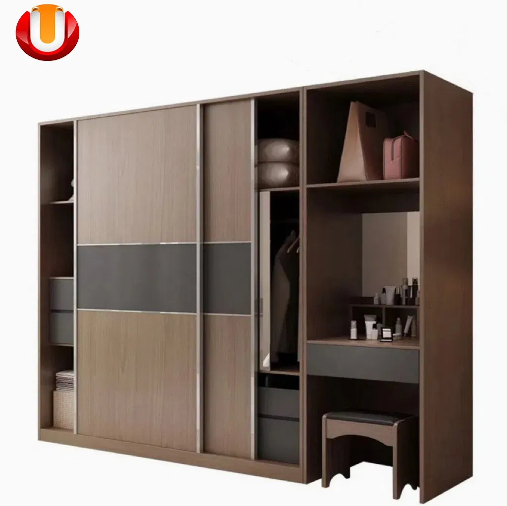 Chinese Home Hotel Furniture Bedroom Set Wardrobes Closet Wooden Almirah Designs with Sliding Door Wardrobe