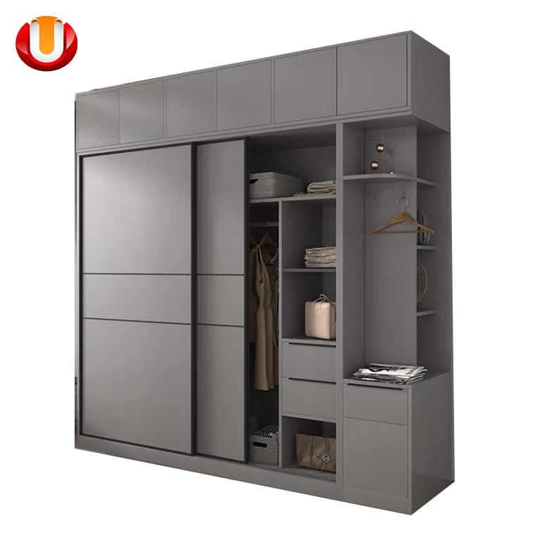 Chinese Home Hotel Furniture Bedroom Set Wardrobes Closet Wooden Almirah Designs with Sliding Door Wardrobe