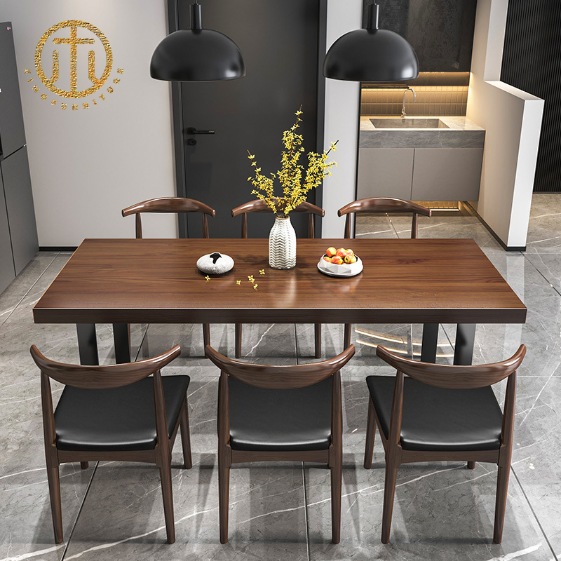 Modern Chinese Rectangular Brown Waterproof Customized Living Room Dining Table