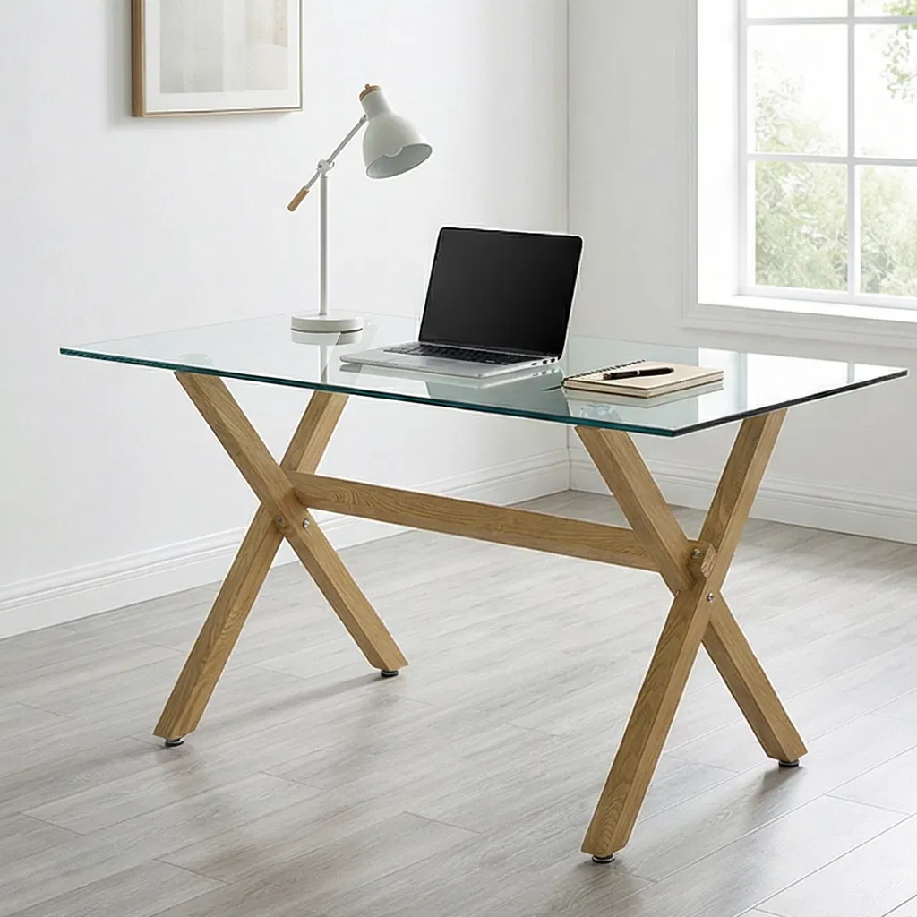 Hot Sale Chinese Wholesale Home Furniture Modern Tempered Transparent Square Glass Dining Table