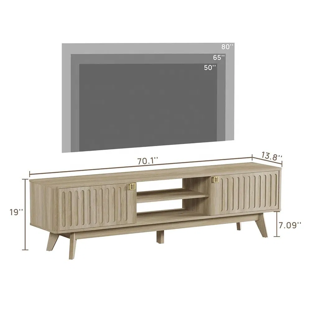 Modern TV Stand Media Console Cabinet Wood Living Room Entertainment TV Unit