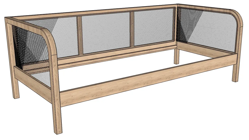 Natural Rattan Sofa Bed 1