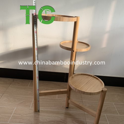 Hotselling Bamboo Plant Stand 3 Potted Indoor Tall Flower Pot Holder Corner Plant Stand