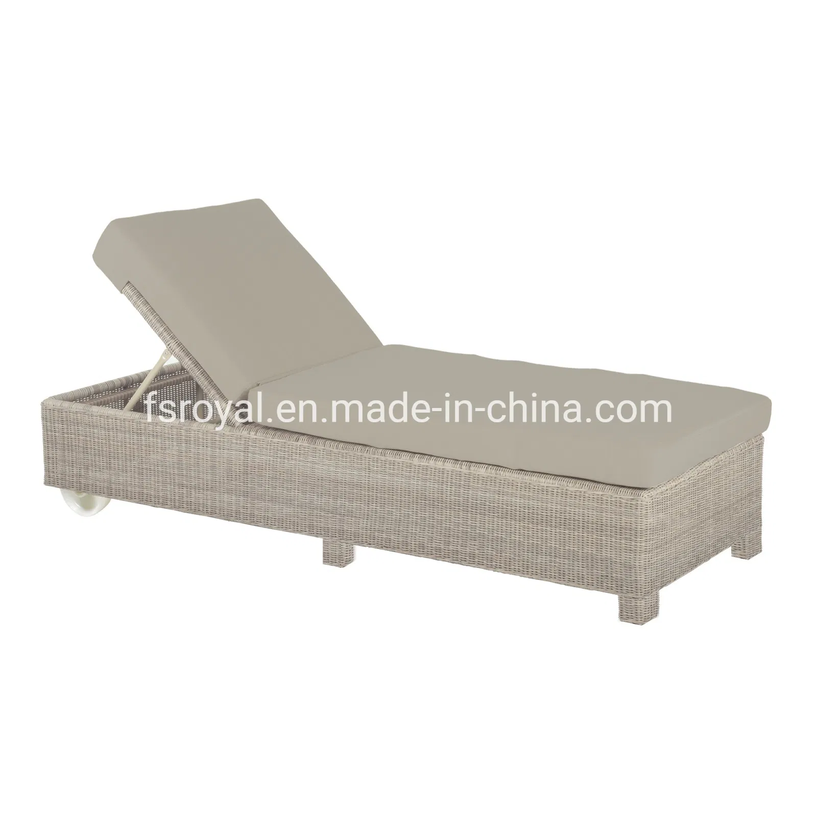 Chinese Modern Outdoor Garden Hotel Home Patio Furniture Sun Lounger Aluminium Sunbed Sofabed Daybed