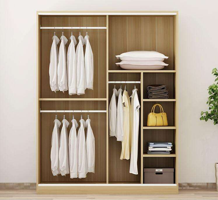 Wholesale Modern Bedroom Furniture High End Adult Movable Sliding Chinese Wooden Wardrobes