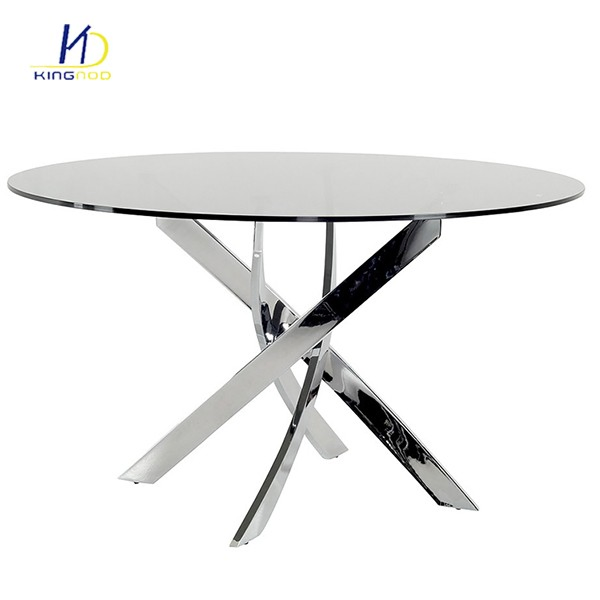 Chinese Manufacturer Modern 6-8 Seaters Glass Kitchen Dining Roon Furniture Table
