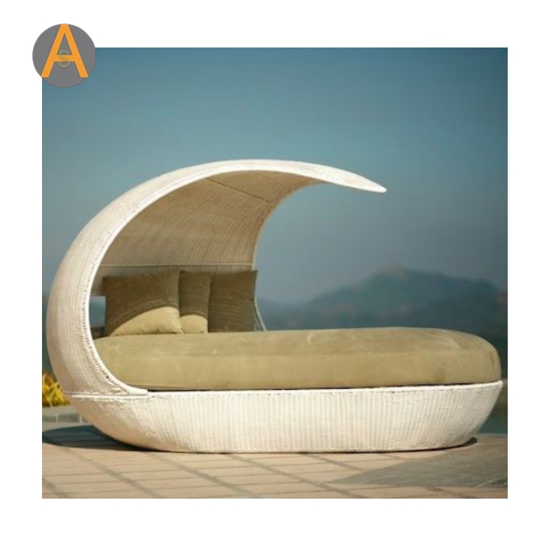 Home Patio Beach Canopy Sun Lounger Outdoor Furniture Rattan Wicker Daybed