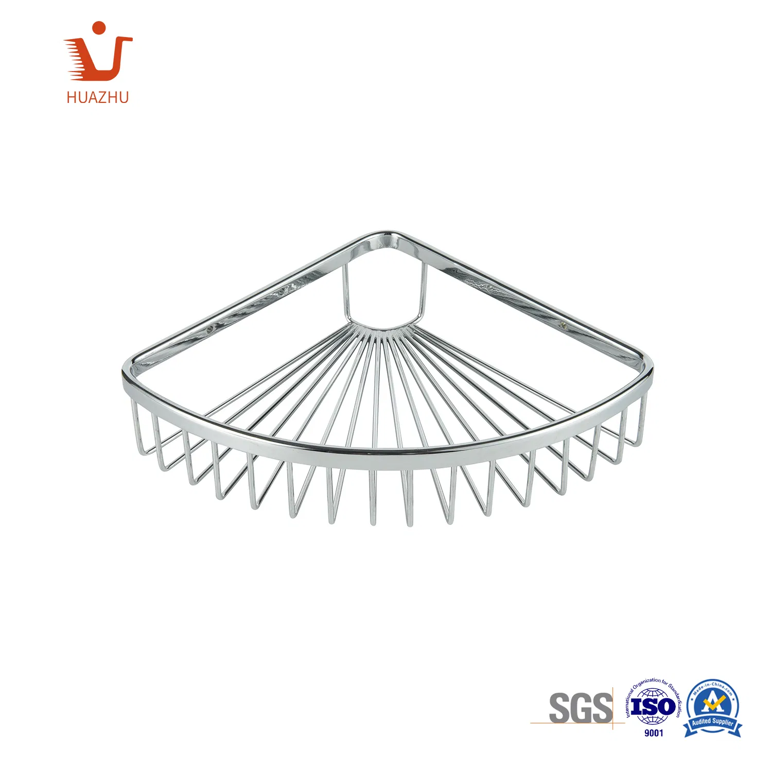 Wall Mounted Brass Rack Zinc Alloy Bathroom Corner Basket High Quality Storage Basket SS304 Shower Shelf Chinese OEM Factory
