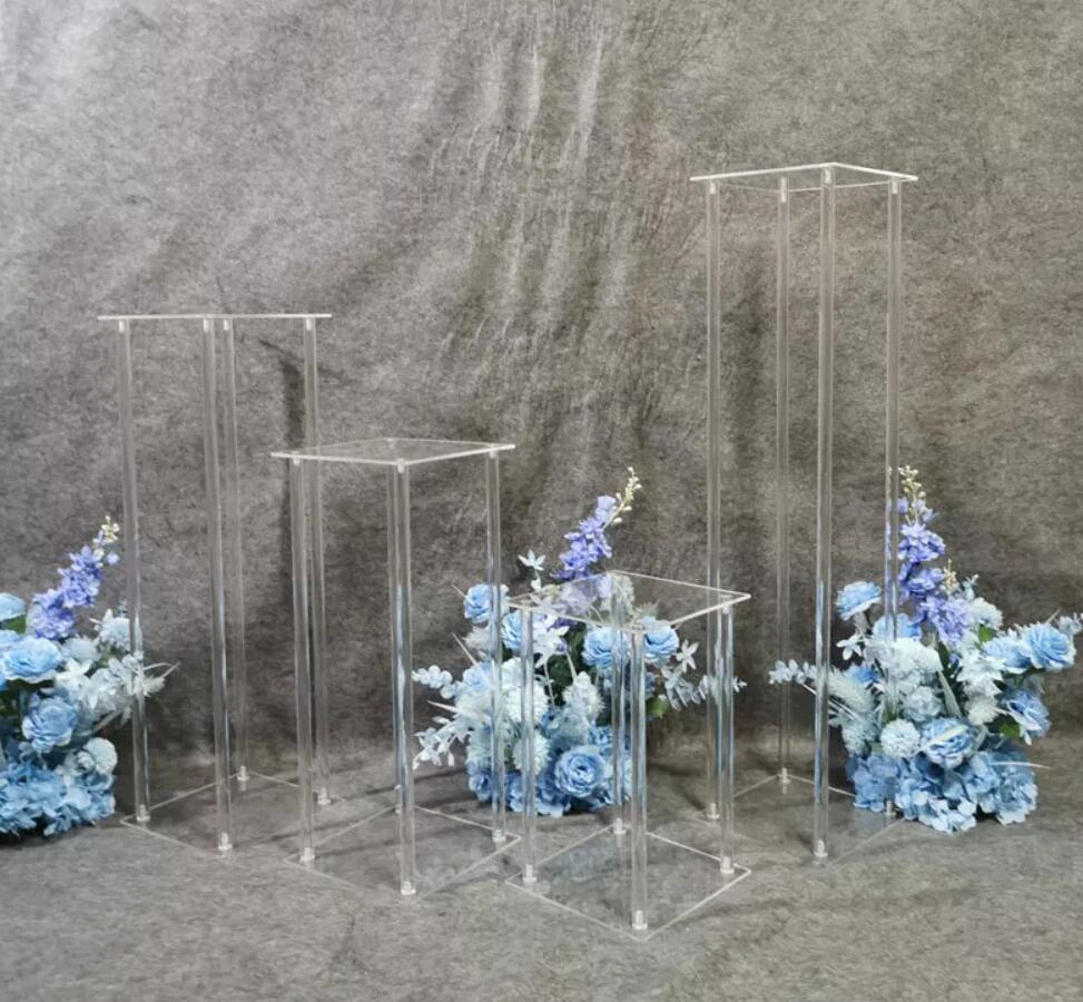 Zucoo Acrylic Flower Stand Centerpiece Acrylic Wedding Flower Pedestal Decorative
