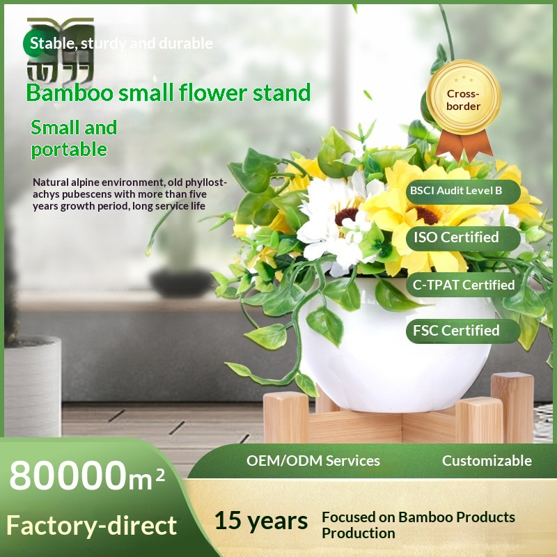Bamboo Flower Stand for Balcony and Office Decoration Wedding Flower Stand Tables