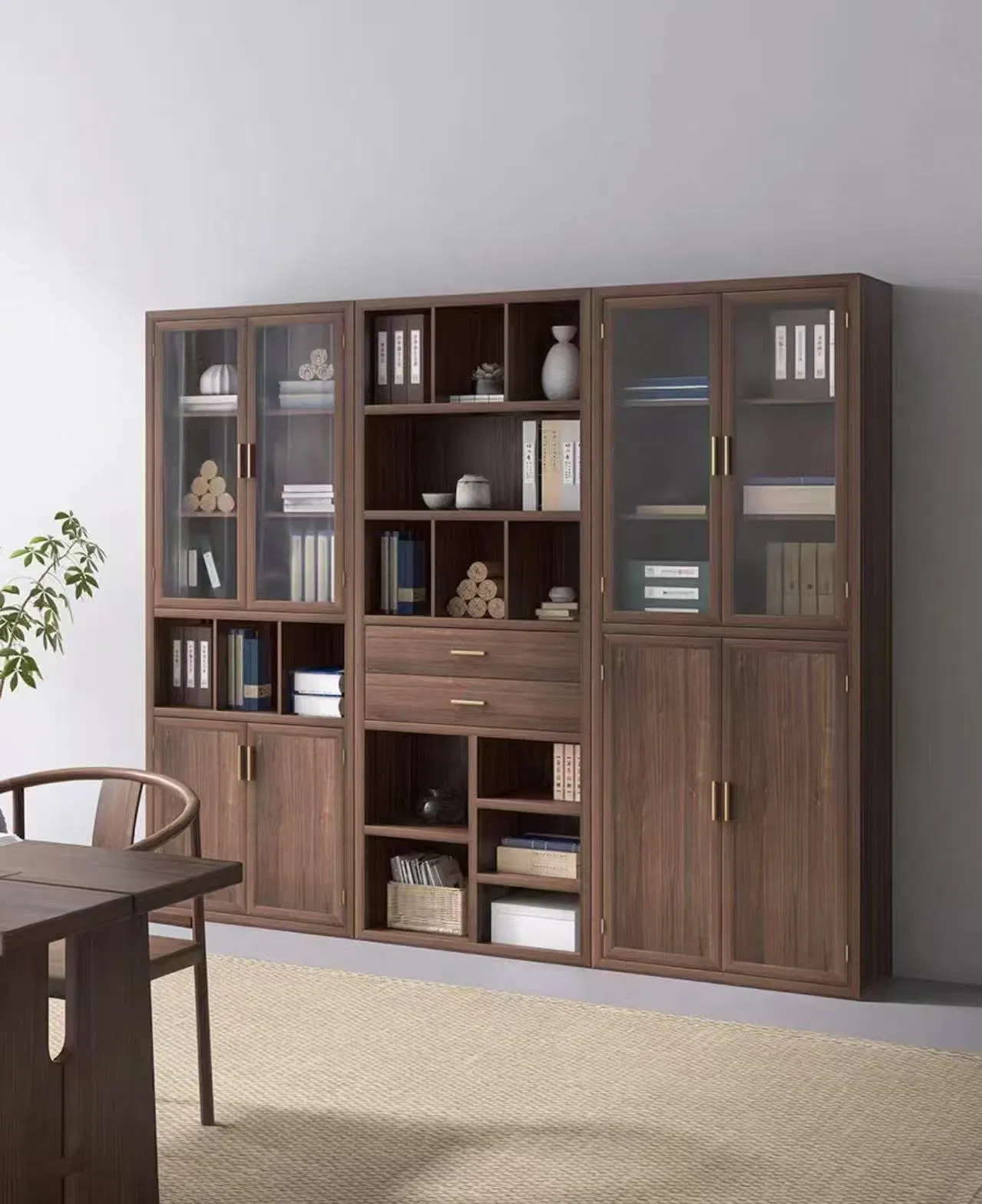 Contemporary Office Bookcase Featuring Elegant Design and Durability