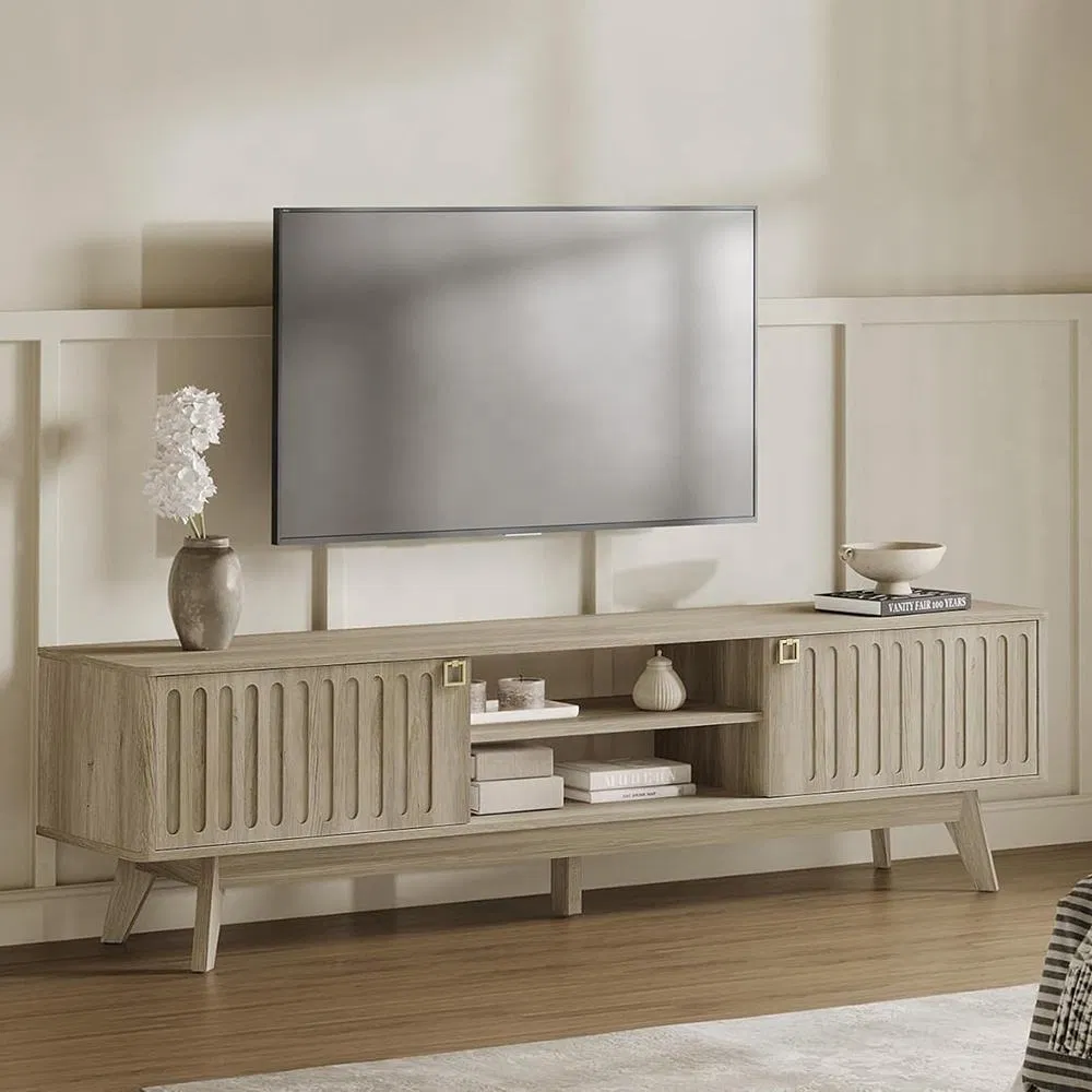 Modern TV Stand Media Console Cabinet Wood Living Room Entertainment TV Unit