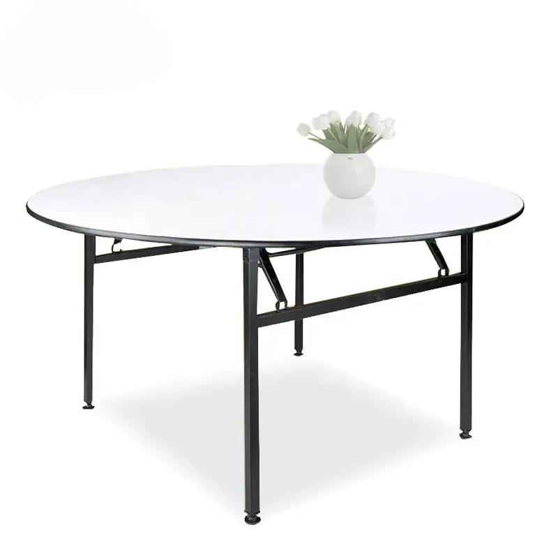 Chinese Factory Dining 140cm Diameter PVC Solid Round Folding Table for Events