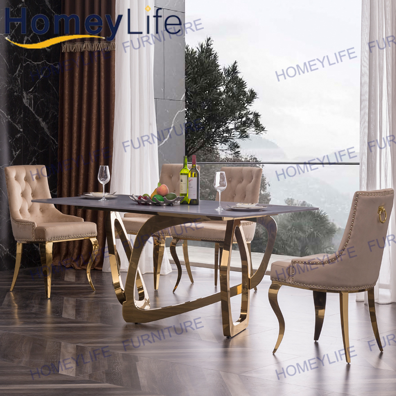 Chinese New Model Restaurant Furniture Marble Top Dining Table