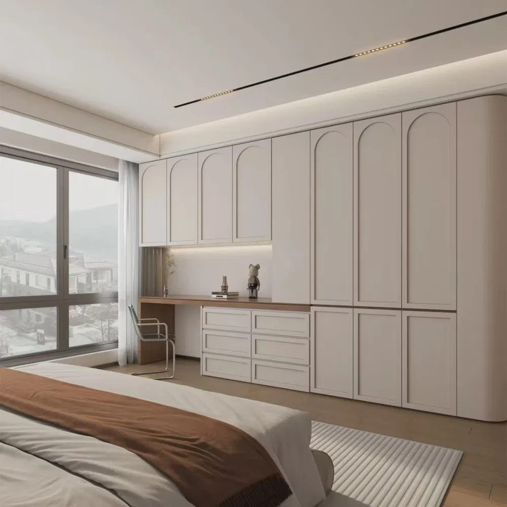 Waymove High Quality From Chinese Factories Sliding Portable Aluminum Wood Folding Built in 3 Door Bedroom Cabinet Modern Custom Wardrobe