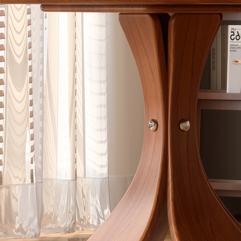 Solid Wood Household Ancient Chinese Style Round Dining Table Sintered Stone Top Round Dining Table with Turntable