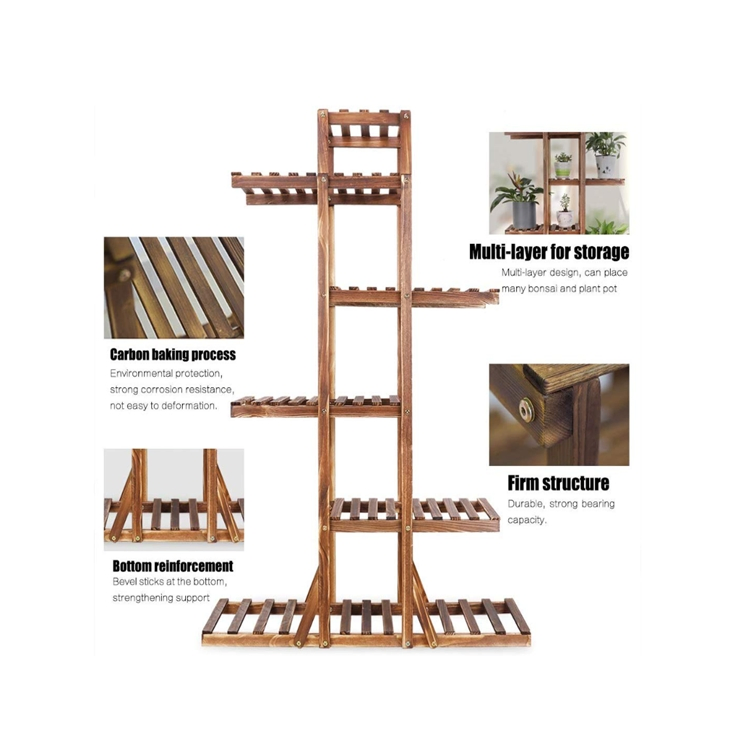 New Design Multi-Layer Wooden Plant Stand for Garden Decorative Flower Display Shelf for Plants Flowers