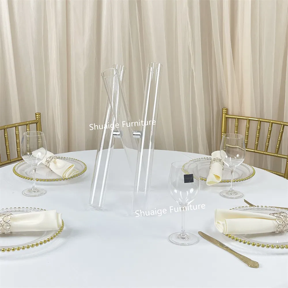 Modern Hotel Wedding Party Furniture Glass Flower Stand