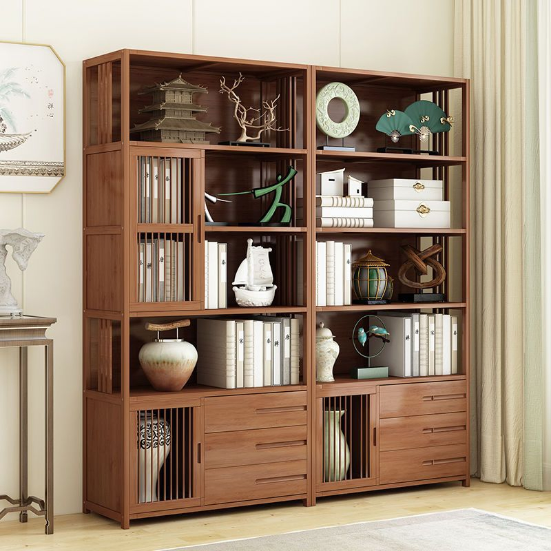 Modern Factory Direct Simple Chinese Bamboo Antique Storage Carbinet Wooden Bookshelves Bookcase