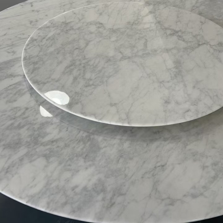 Furniture 005 Chinese Dining Home Furniture Set Restaurant White Natural Marble Home Dining Table